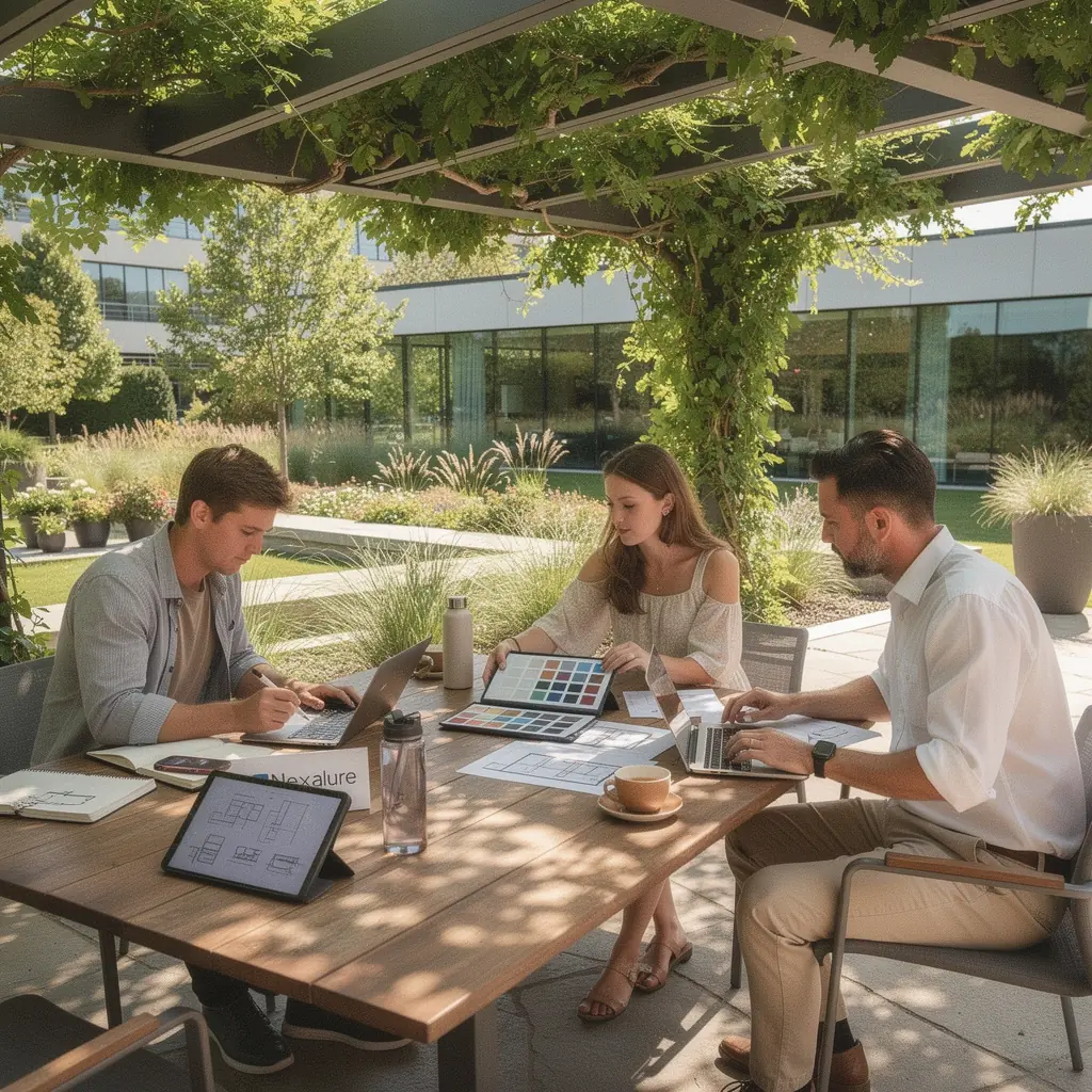 Ein kreatives Arbeitsumfeld mit verschiedenen Materialien und dekorativen Elementen für Inspiration.